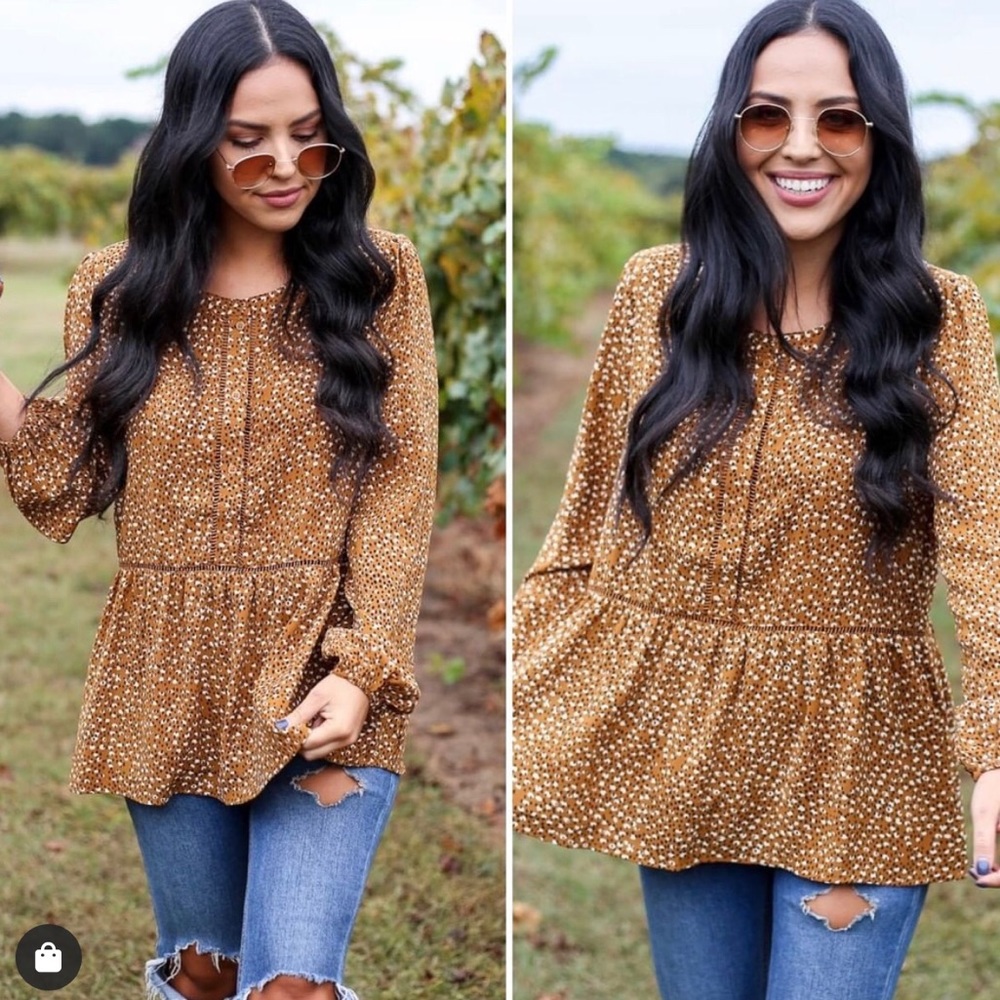 SHOPDRESSUP Tessa Spotted Peplum Blouse